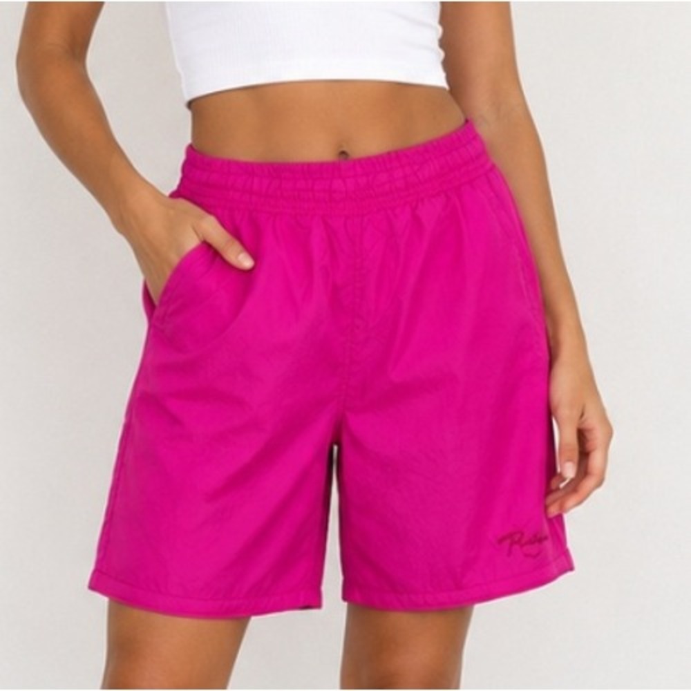 Vintage‎ Puma 80s Retro Sporty Shorts Women M Neon Pink Nylon Running TrackRare